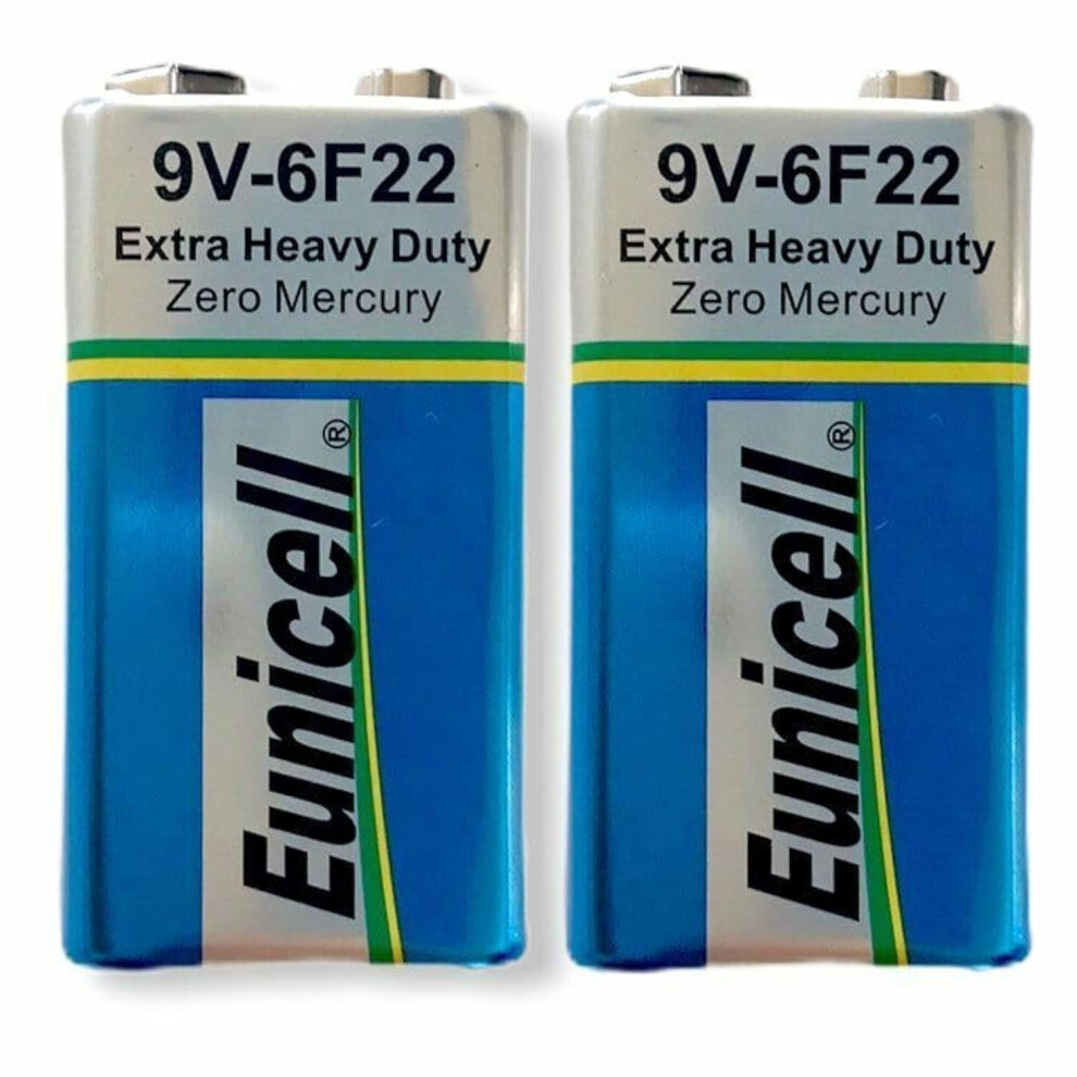 9V Pp3 6F22 Battery Block Eunicell Extra Heavy Duty (Pack Of 2) 75604950