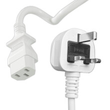 SHAFI 3M Kettle Lead White - 3 Pin 0.75mm² Pure Copper Core - IEC C13 Power Cable UK Plug Replacement Power Lead Monitor Computer PC Projector Cooke