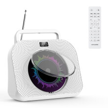 KOVCDVI Bluetooth CD Player for Home CD Player with Speakers CD Players Support USB/TF Cards/AUX Playback Alarm Clock Timer with Remote Control Dust