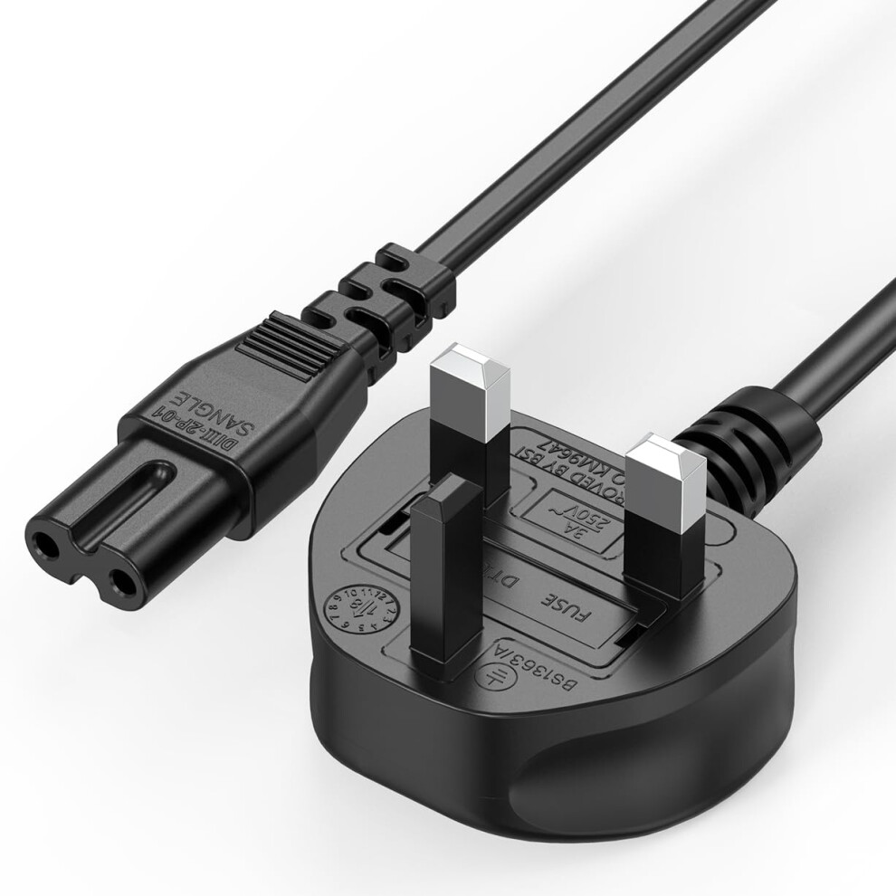 Photos - Cable (video, audio, USB) Power Cable Compatible with LG TV 5M Black, Ancable 2 Pin Figure 8 Power Lead Compatible with LG, Sumsang TV, PS4, PS5,Xbox