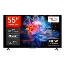 TCL 55V6C-UK 55" 4K Ultra HD, HDR TV, Smart TV Powered by Google TV (Dolby Audio, Voice Control, compatible with Google assistant, Chromecast built-i
