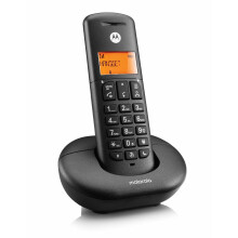Motorola E201 Cordless Landline House Phone, Home Phone, Nuisance Call Blocking, Do Not Disturb Button, Amber Backlit Display,Single Handset Pack