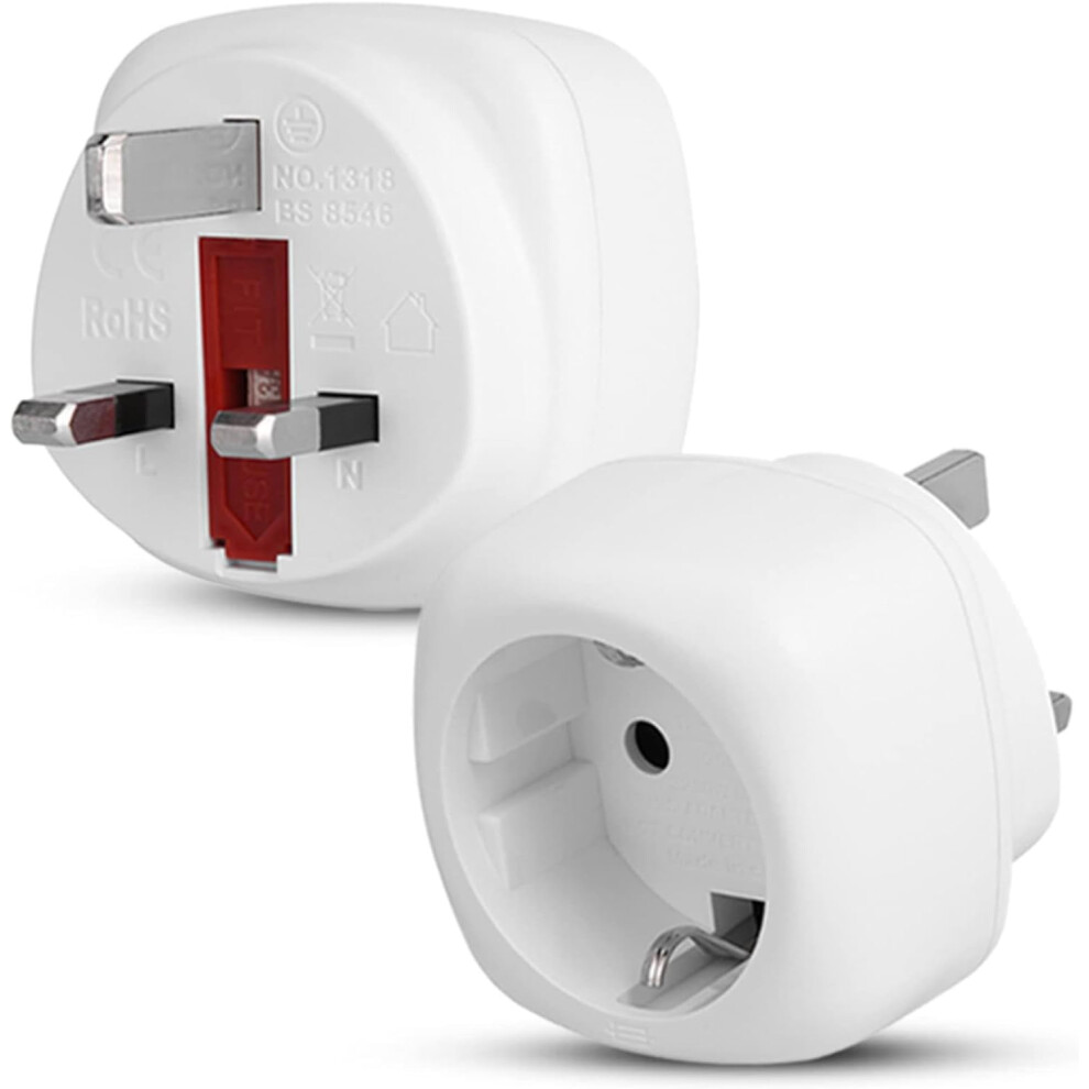 Photos - Other Toys Gadgets Hut UK - 2 x EU to UK Travel Adapter, European 2-Pin to UK 3-Pin Plug Adaptor, Visitors from France, Italy, Spain, G