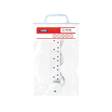 STATUS Multi Plug Extension, 6 Socket Extension Cable, 2m Extension Lead, 13A Surge Protected, 6WSSP2MCP20
