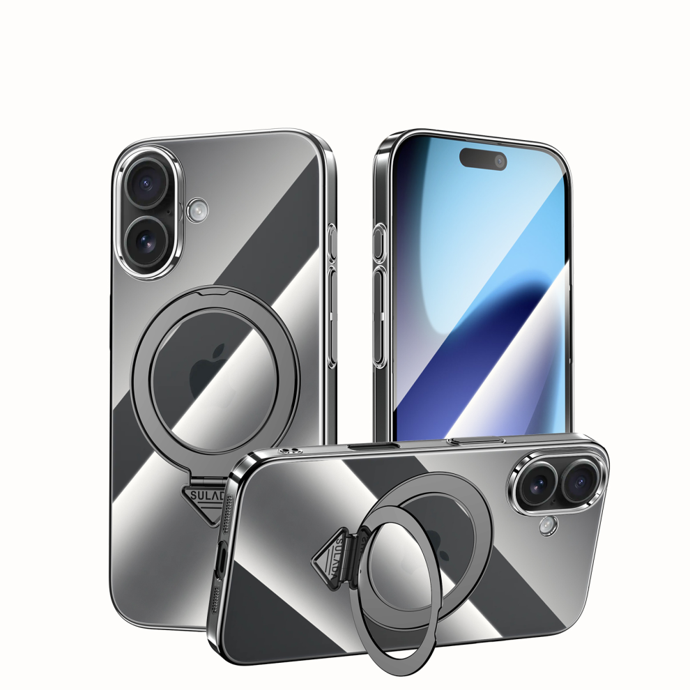 Ultra-Thin Clear Case With Magsafe For Iphone 17 Built In Kickstand Â Black 6925861119286
