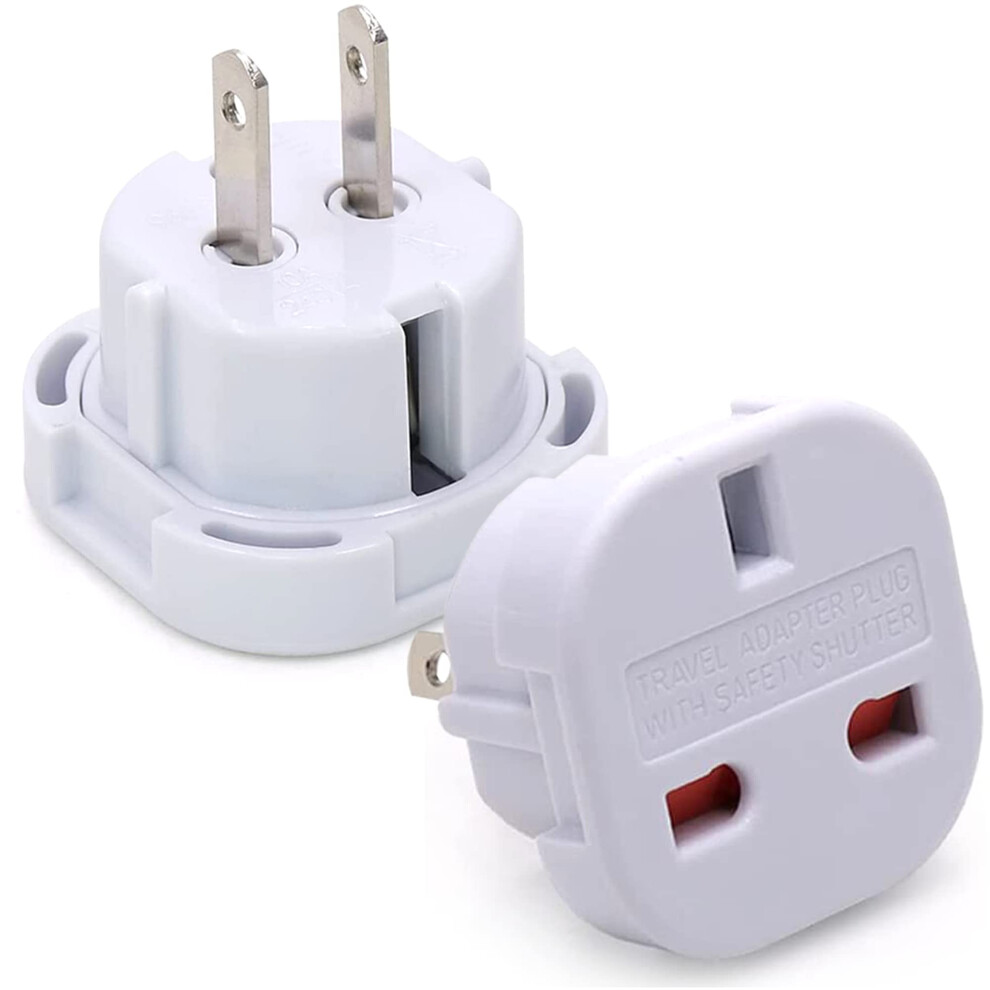 Pack of 3 | Travel Adapter UK to US Travel Adaptor | UK plug 3 pin to America Plug 2 Pin Flat (Pack of 3)-image-OPC-PMGTRRP-NEW