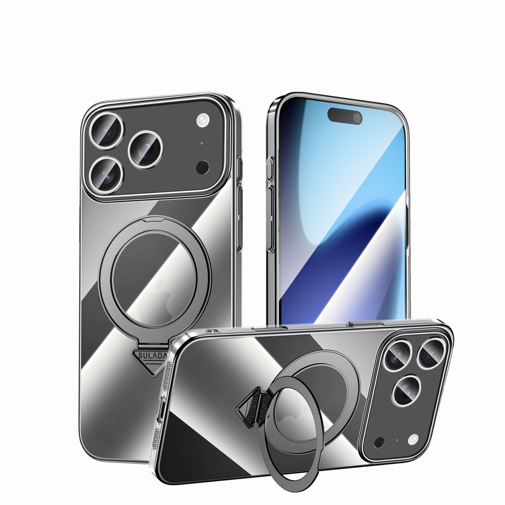 Ultra-Thin Clear Case With Magsafe For Iphone 17 Pro Max Built In Kickstand Â Black 6925861119248