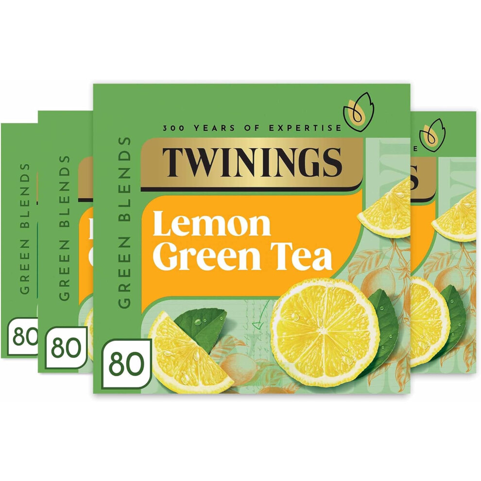 Twinings Tea With Lemon 320 Tea Bags (Multipack Of 4 X 80 Bags) Green