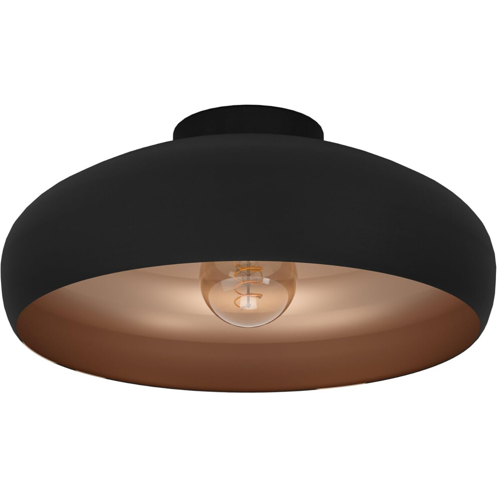 Eglo Unisex Black Mogano Metal Flush Ceiling Fitting In - Image 5