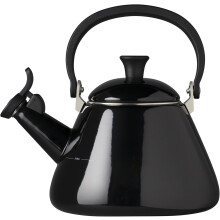 Le Creuset Kone Stove-Top Kettle with Whistle, Suitable for All Hob Types Including Induction, Enamelled Steel, Capacity: 1.6 L, Black Onyx, 401010...