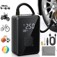 Oasser Tyre Inflator Bike Pump Cordless Air Compressor Car Tyre Pump Electric 150PSI (10.3 Bar) LED Light Mini Tyre Inflator Auto Shutoff for Car B...