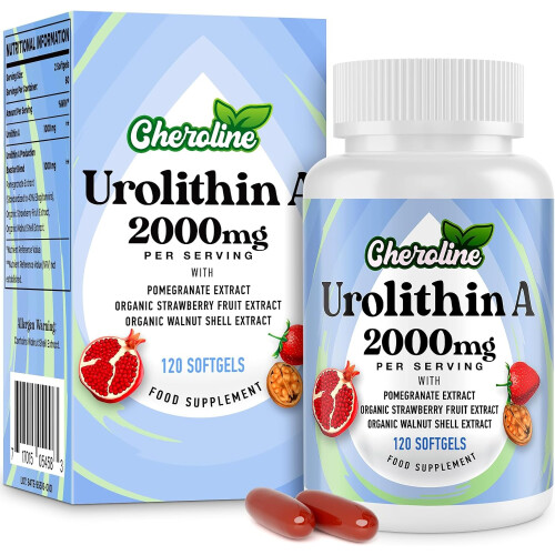 Urolithin A Supplement 2000mg - 120 Softgels 60-Day Supply - Enhanced with Pomegranate, Strawberry, and Walnut Extracts - for Mitochondria, Energy,...