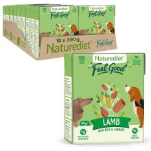 Naturediet - Feel Good Wet Dog Food, Natural and Nutritionally Balanced, Lamb, 390g (Pack of 18)