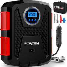 FORTEM Tyre Inflator Air Compressor, Car Tyre Pump, Car Tyre Inflator 12v, Electric Car Pump For Tyres w/LED Light, Digital Tyre Inflator for Bikes...