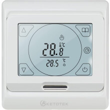KETOTEK Electric Underfloor Heating Thermostats Programmable 16A, Digital Room Thermostat for Under Floor Heating with External Sensor Probe LCD To...