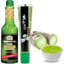 WASABI-O Authentic Japanese Wasabi Sauce 62g & Wasabi Paste 43g Made with Fresh Real Wasabi - Japanese Real & Fresh Hot Sauce Made with Premium Was...