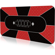 Poker Mat 18090cm, 10 Players Texas Hold'em Poker Rubber Mat Poker Topper for Tables, Folding Portable Poker Table Top Layout w/Carrying Bag for P...