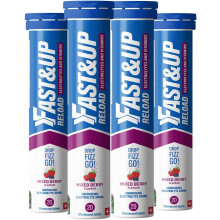 Fast&Up Reload Electrolyte Tablets, Mixed Berry Flavour, 80 Effervescent Tablets, Rapid Hydration & Energy, with Vitamin C & B12, Vegan
