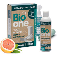Enzyme Cleaner Odour Eliminator Concentrate - Makes 9x 250ml Bio One Bottles, Natural Enzymatic Surface Cleaning Spray for Carpets, Car Upholstery,...