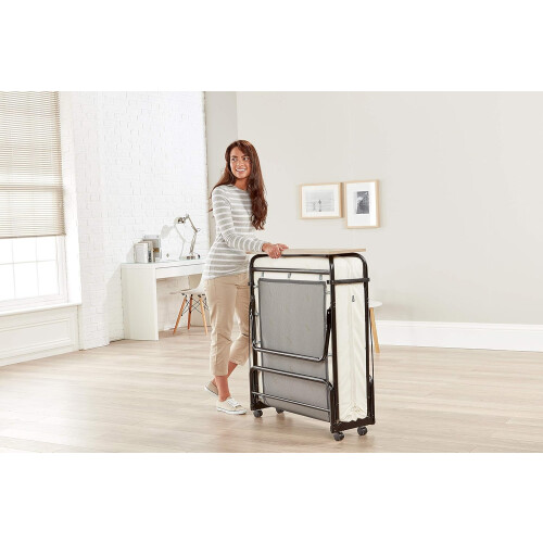 Jay-Be Visitor Contract Folding Bed with Performance e-Fibre Mattress and Automatic Folding Legs, Compact, Single, Black 1