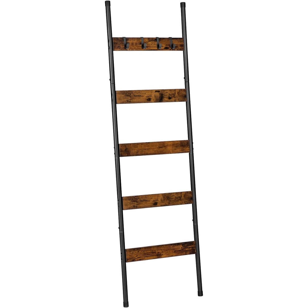 Hoobro Blanket Ladder, Towel Rack With Hooks, Towel Ladder, 5-Tier Wall-Leaning Blanket Rack, Decorative Display Ladder Shelf, For Scarves, Bedroom... 6974897501954