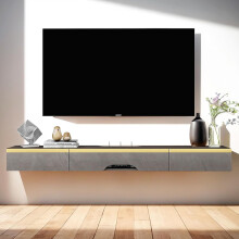 Pmnianhua Floating TV Unit, Wall Mounted TV Cabinet, Floating Shelves with 3 Doors, Modern Matte Entertainment Media Console Center Large Storage T...
