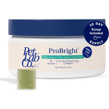 PetLab Co. ProBright Dental Powder - Dog Breath Freshener - Teeth Cleaning Made Easy – Targets Tartar & Bad Breath - Formulated for Small Dogs