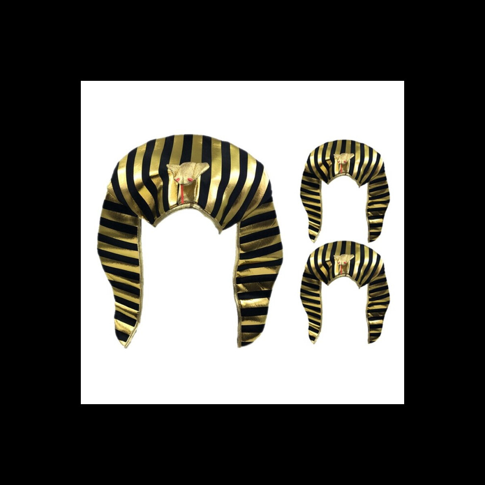 Semoic 3X Egyptian Pharaoh Costume Hat Headpiece Cobra Fo