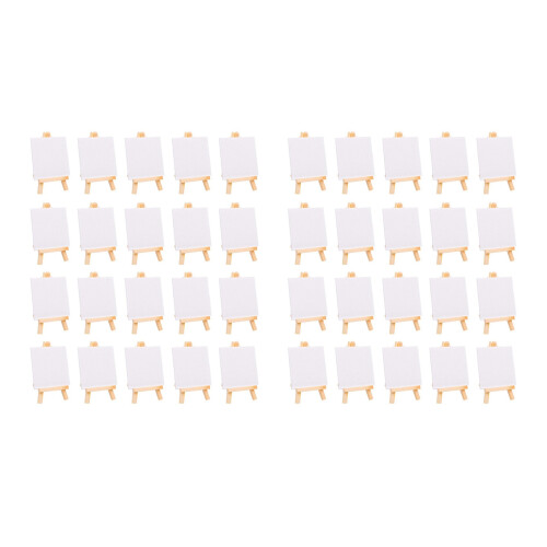 40Pcs Mini Canvas Drawing Board with Easel, Painti