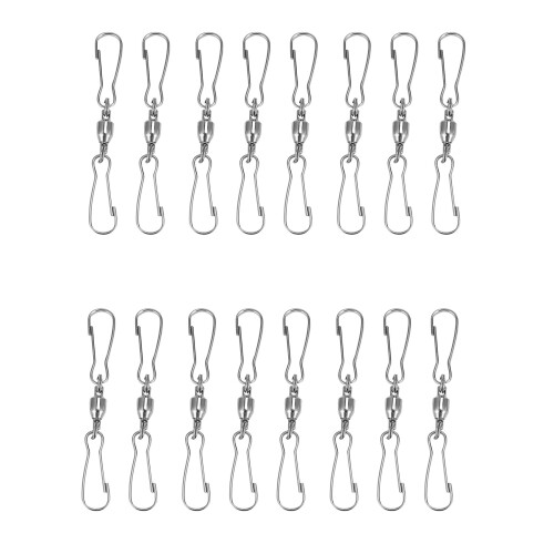 16 Pack Double Clip Swivel Hooks for Wind Spinners