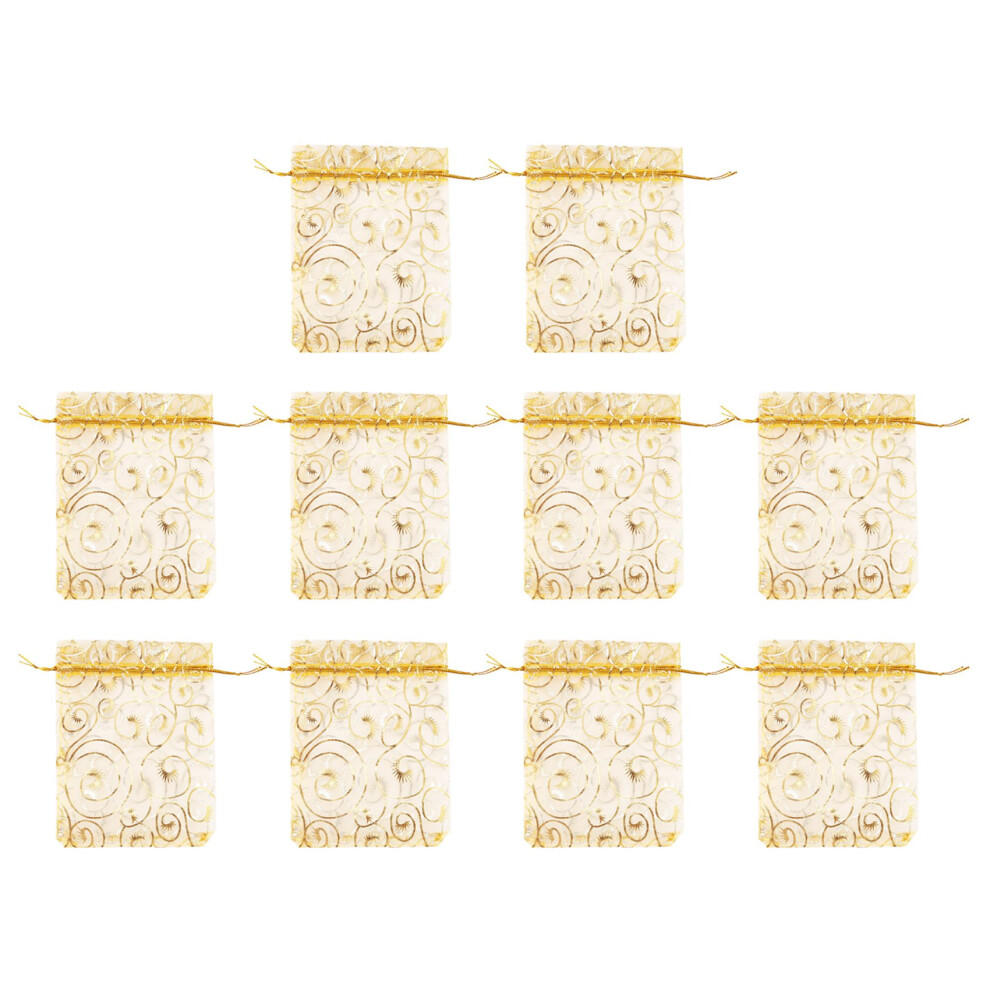 1000Pcs Champagne Eyelash Organza Drawstring Pouch Semoic