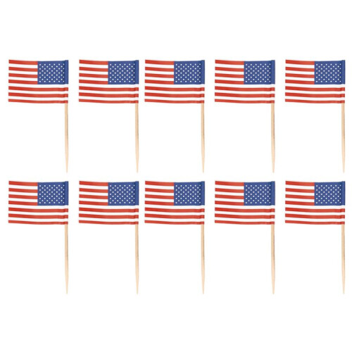 1000 American Flag Toothpicks Party Cupcake Decora 1