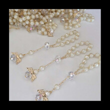 150 PCS Baptism Rosary Acrylic Beads Mini Rosaries