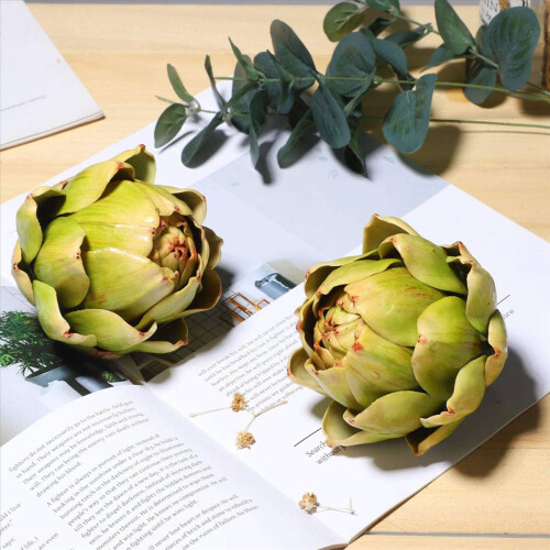 9Pcs Green Artificial Artichoke Plastic Fake Flowe 2