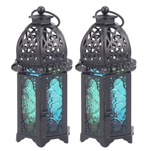 2X Classic Moroccan Decor Windproof Candle Holders