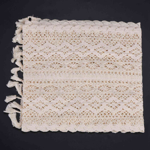4X Elegant Cream Crochet Lace Macrame Table Runner 2