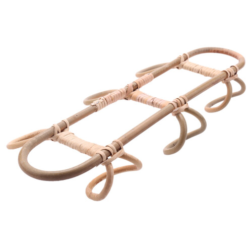 3X Rattan Wall Hooks Kids Garments Organizer Rack 2