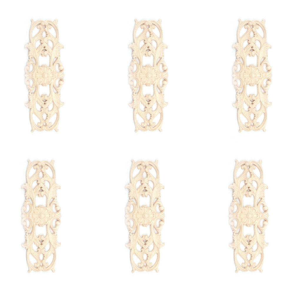 Semoic 6X Rubber Wood Carved Applique Retro Furniture Cra