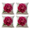 4X Vintage Floral/Flower Flax Decorative Throw Pil 1