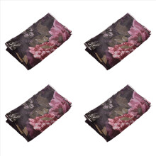 4X Glass Door Decorative Curtain Peony Voile Tulle