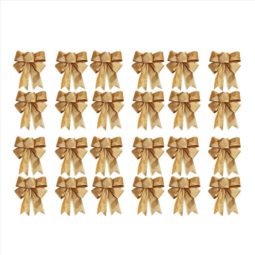 30PCS Christmas Tree Decoration Bows Ribbon Gold 2 1