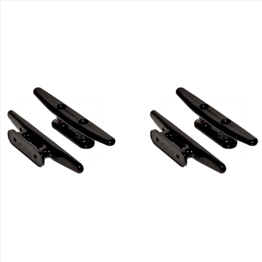 4 Pack Black Nylon Boat Cleat 6 Inch - Rope Cleat, 4851770236993