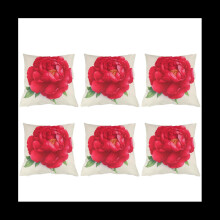 6X Vintage Floral/Flower Flax Decorative Throw Pil