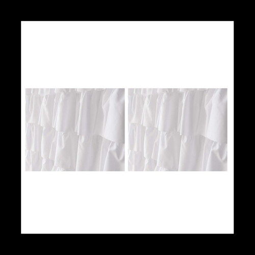 2X Ruffle Shower Curtain Home Decor Soft Polyester