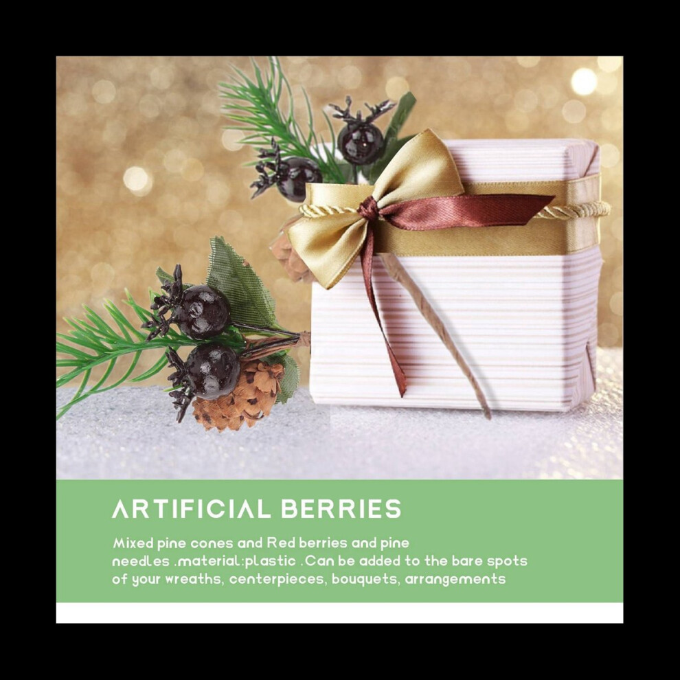 150Pcs Red Christmas Berry and Pine Cone Picks wit-image-OPC-PMGTWJT-NEW