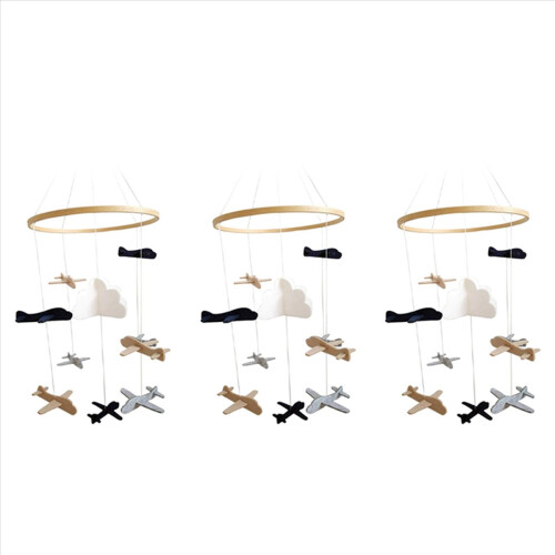 3X Crib Mobile Airplanes & Cloud Nursery Decoratio 1