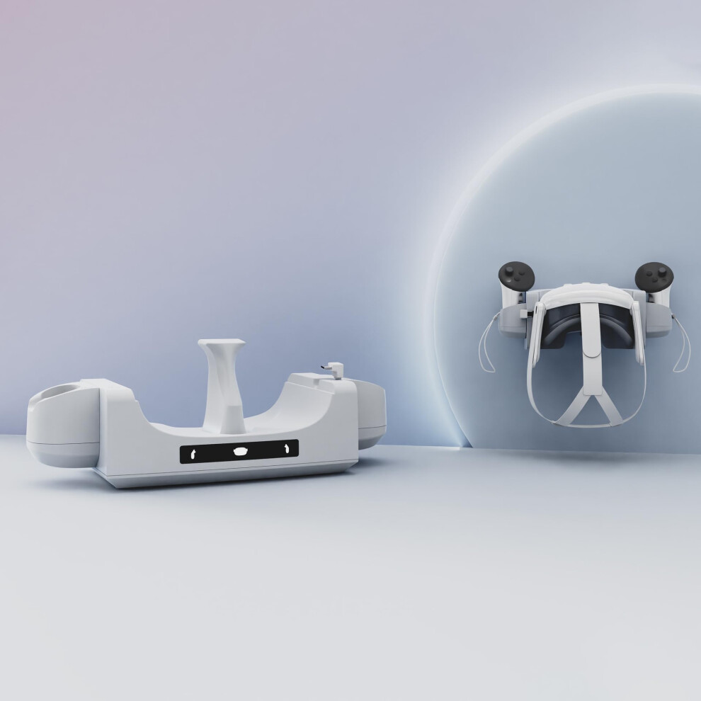 Vr Wall Mountable Grip Contact Charging Dock And Headset Storage Rack For Quest 3 9393856661459