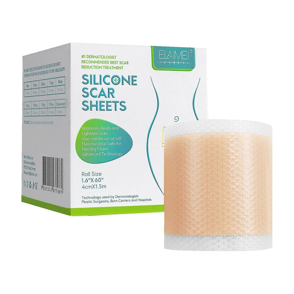 Kikidex (As Show, 1Pcs) Silicone Scar Patch, Silicone Scar Tape Roll, Silicone Scar Strip, Reusable Scar Remover For Caesarean Portion, Keloid, Etc. 1.5M Long