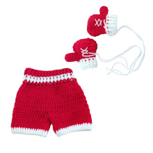 Newborn Photography Outfits Knitted Red Crochet Newborn Outfit Costume Photo Props