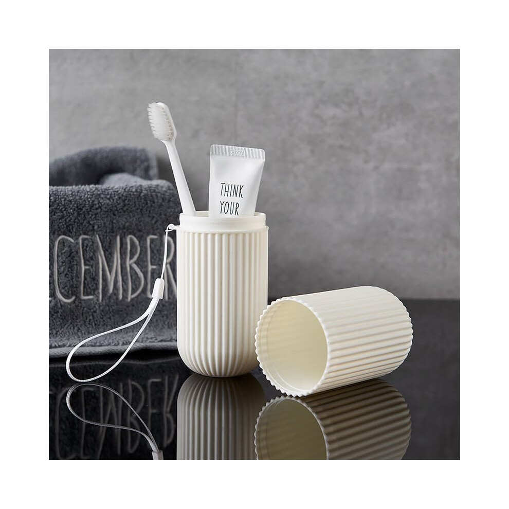 Portable Travel Toothbrush and Toothpaste Storage Case White, Travel-Size Organizer, Compact Bathroom Accessory